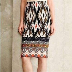 Anthropologie Maeve Aztec Pencil Skirt